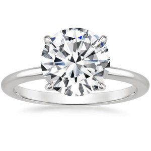 3-Carat Round Solitaire Engagement Ring 14K White Gold GRA Certified Moissanite